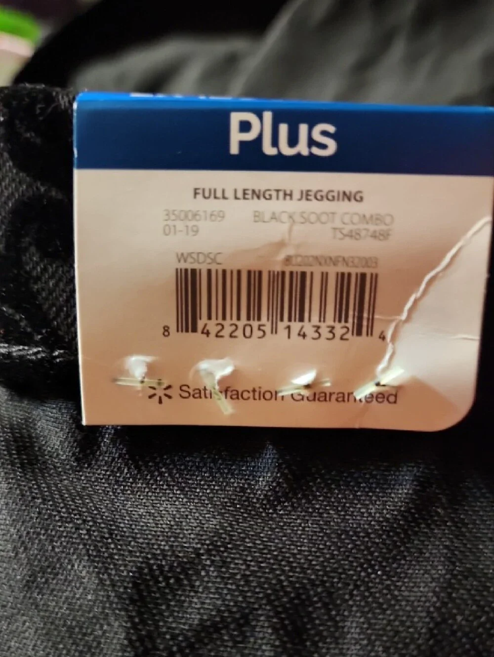 Terra Sky Black Velvet Burnout Floral Skinny Pants Size 2x - Picture 11 of 12